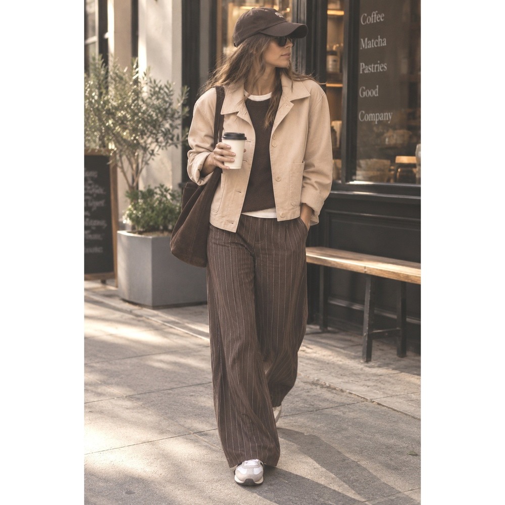 Uniqlo chore jacket lemaire camel sustainable stretch easy wear SM fall layering